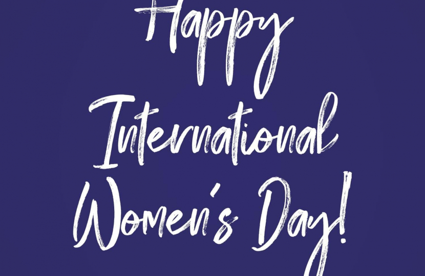 Graphic saying Happy International Women's Day